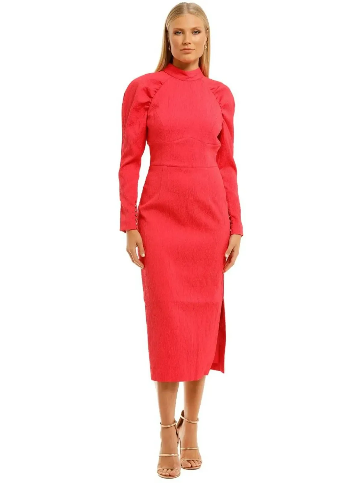 Rebecca Vallance Martini LS Midi Dress in Pink Size AU 14 for rent on The Volte - main image