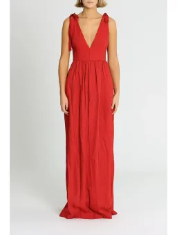 Rebecca Vallance Harlow Tie Gown in Red Size AU 12 for rent on The Volte - image 1