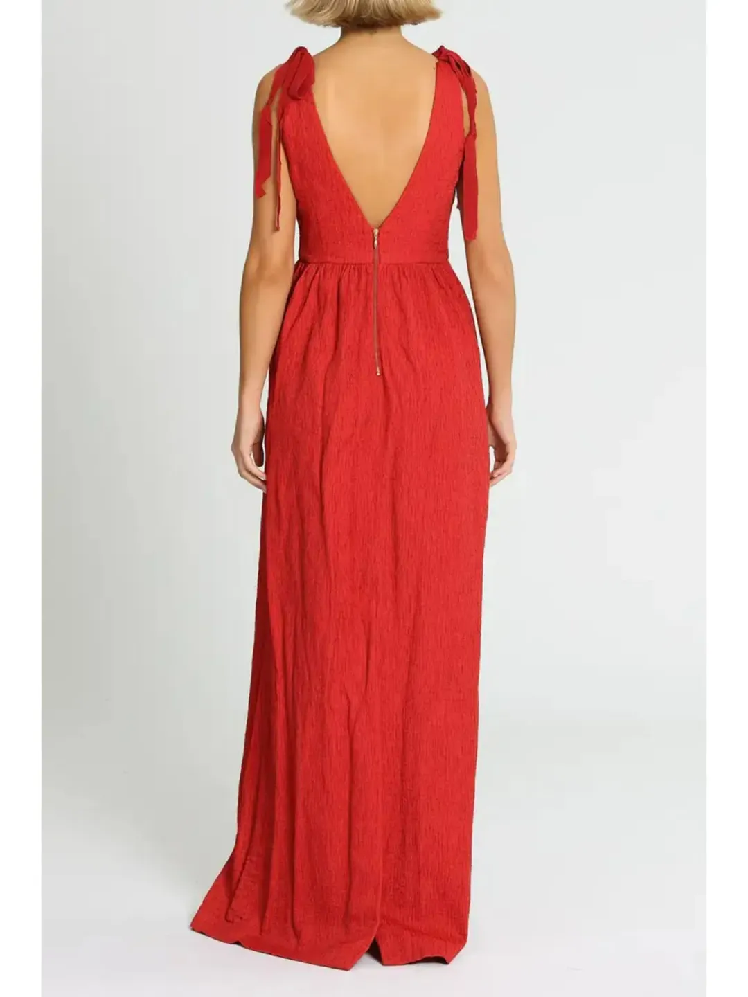 Rebecca Vallance Harlow Tie Gown in Red Size AU 8 for rent on The Volte - main image
