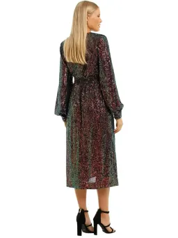 Rebecca Vallance Roxbury Long Sleeve Midi Dress in Multi Size AU 12 for rent on The Volte - image 2