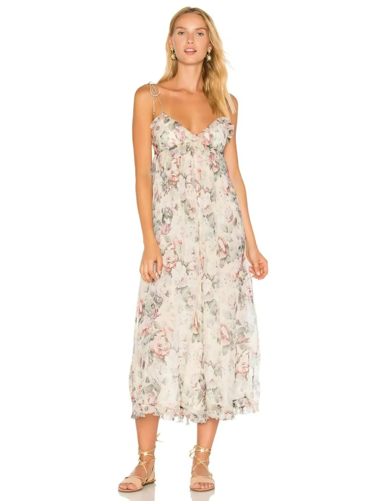 Zimmermann Silk Jasper Ruffle Jumpsuit Floral Size 2 / AU 12 for rent on The Volte - main image