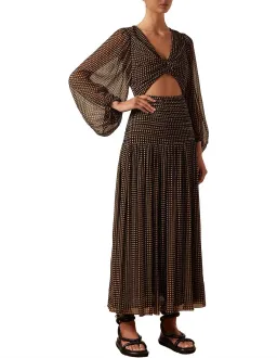 Shona Joy Sofia Ruched Cut Out Midi Dress Print Size 10 for rent on The Volte - image 3