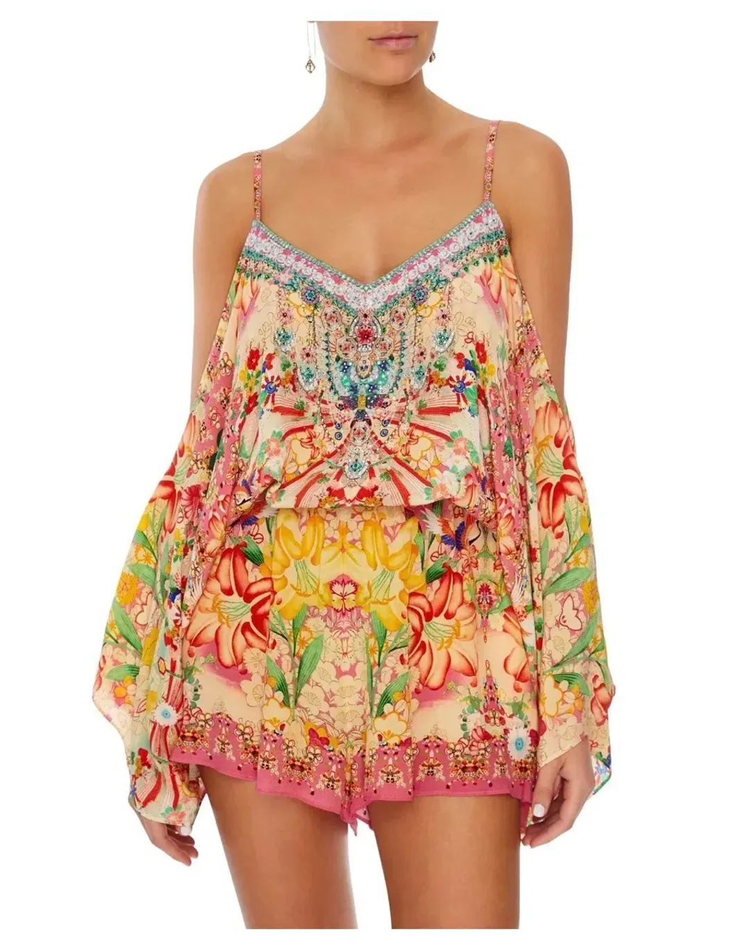 Camilla Franks Drop Shoulder Playsuit Kimono Kisses Size S / AU 10 for rent on The Volte - main image