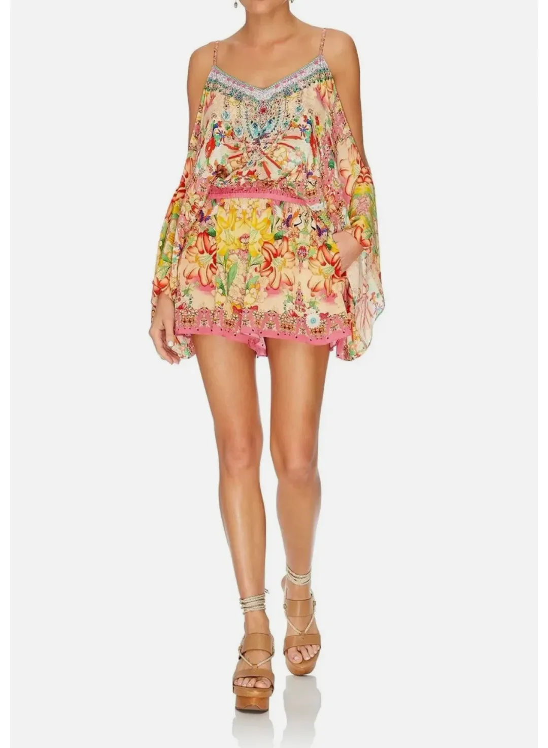 Camilla Franks Drop Shoulder Playsuit Kimono Kisses Size S / AU 10 for rent on The Volte - main image