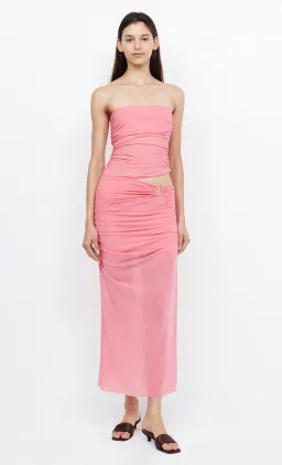 Bec & Bridge Iona Strapless Midi Dress Grapefruit Pink Size 8 for rent on The Volte - image 4