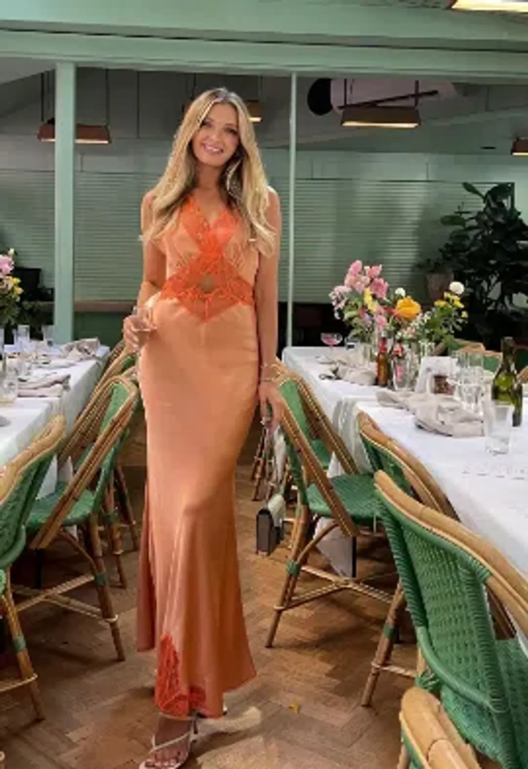 Sir Aries Cut Out Gown in Peach Size 10 for rent on The Volte - main image