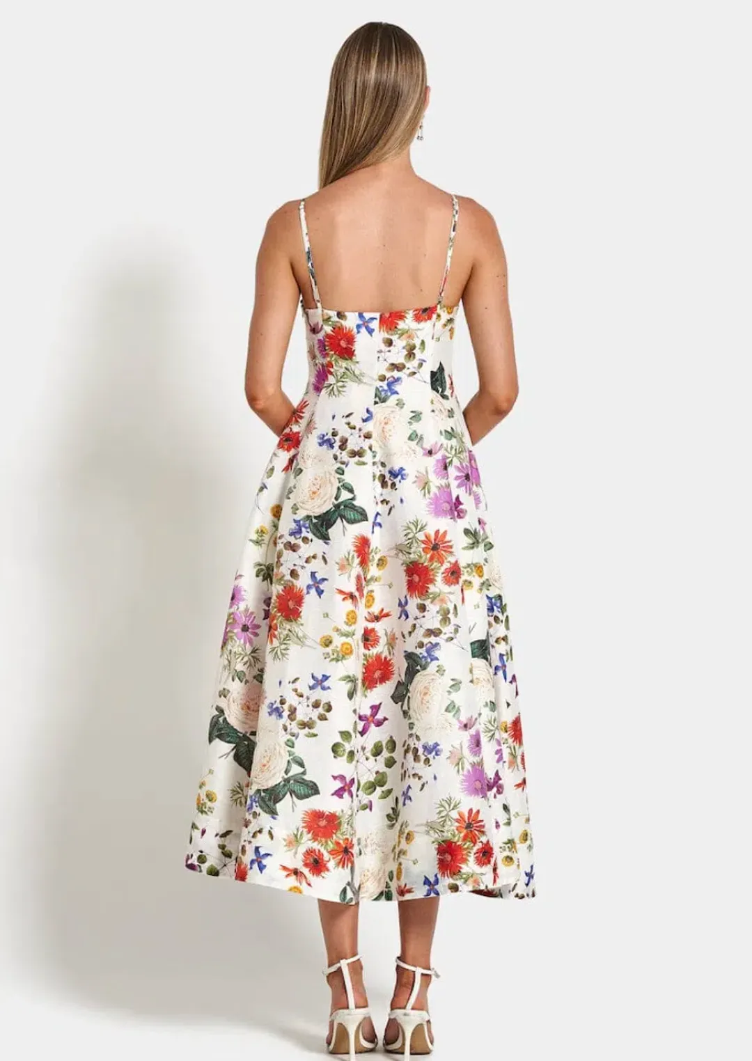 Sofia The Label Evie Midi Dress in Enchanted Floral Size 8 for rent on The Volte - main image