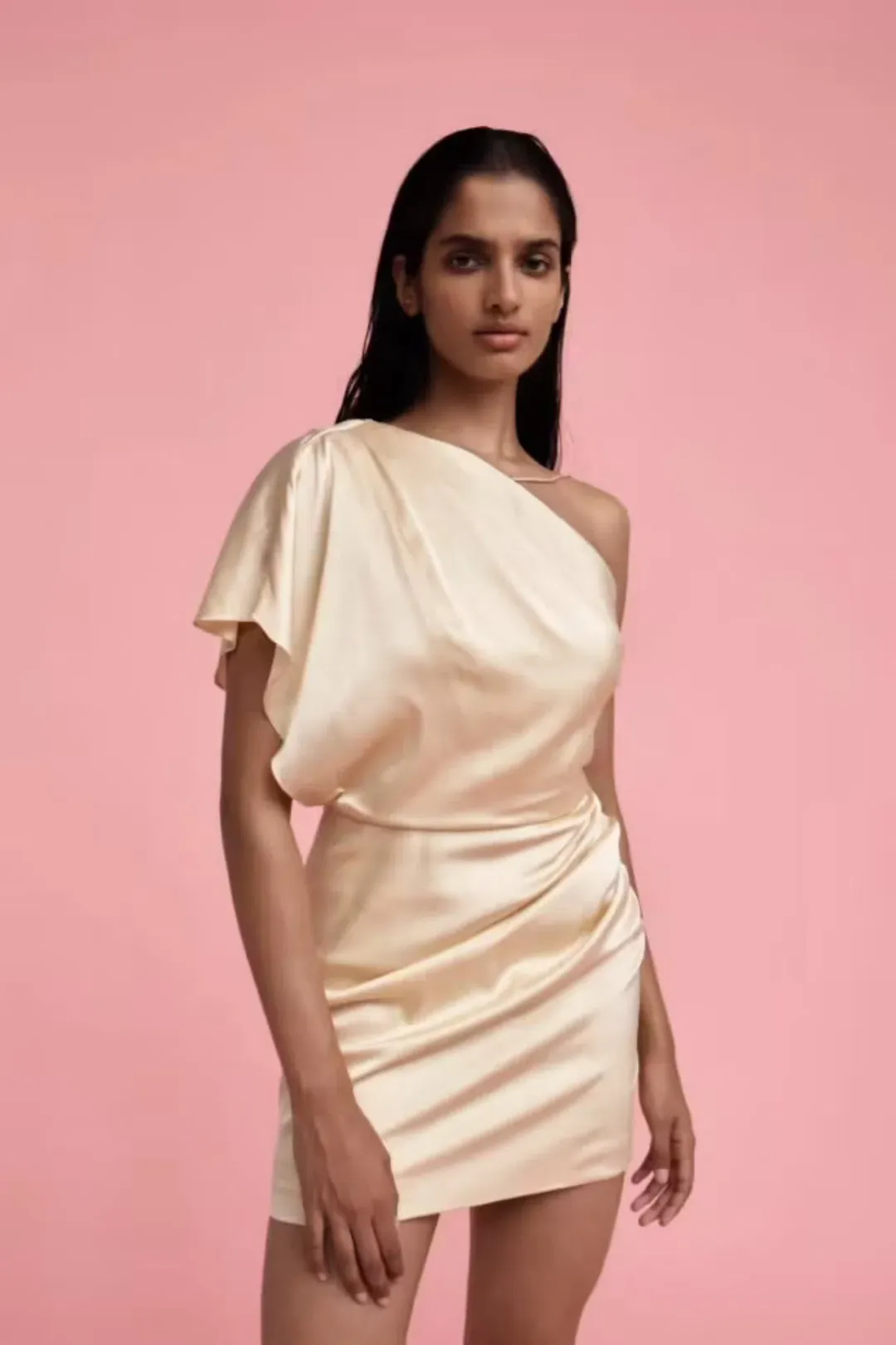 Manning Cartell Miami Heat Asymmetric Mini Dress Yellow Size 8 for rent on The Volte - main image