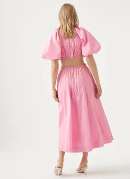 Aje Capucine Puff Sleeve Midi Dress Bon Bon Pink Size 6 for rent on The Volte - image 3