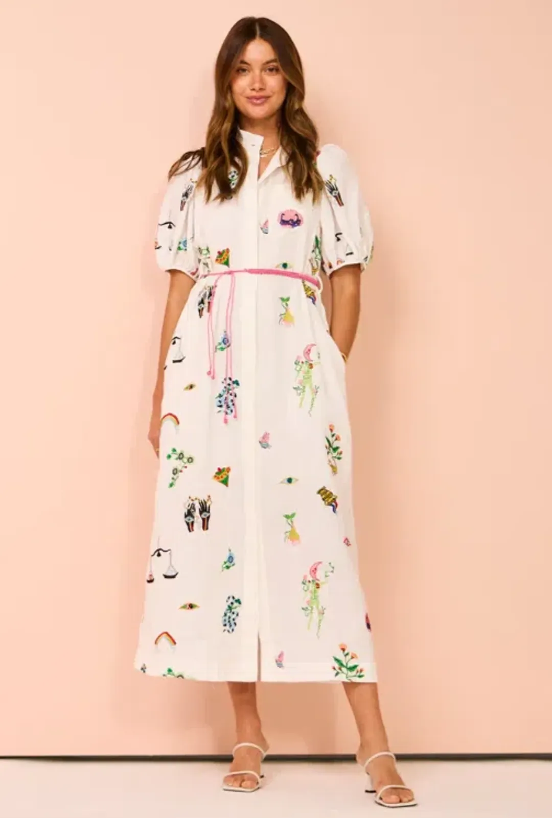Alemais  Atticus Embroidered Shirtdress In Print Size 8 for rent on The Volte - main image