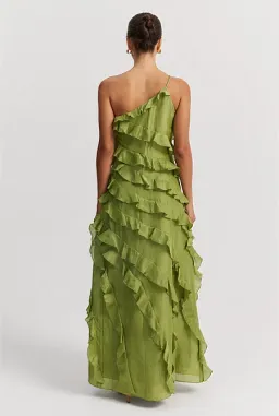 Country Road Cactus Ruffle Maxi Dress Green Size 6 for rent on The Volte - image 3