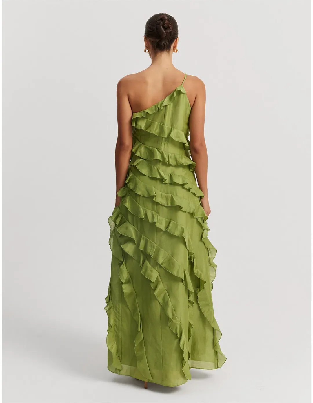 Country Road Cactus Ruffle Maxi Dress Green Size 4 for rent on The Volte - main image