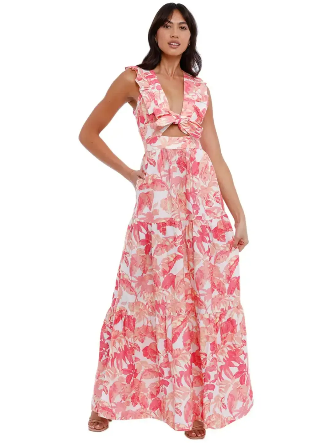 Rebecca Vallance Tropicale Maxi Dress in Pink Size AU 14 for rent on The Volte - main image