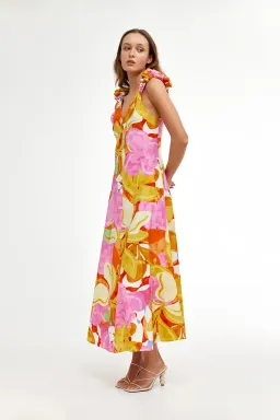 Kinney Paloma Midi Dress Capri Abstract Size S / AU 8 for rent on The Volte - image 5