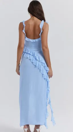 House of CB Ariela Ruffle Maxi Dress Doft Blue Size M/AU 10  for rent on The Volte - image 4
