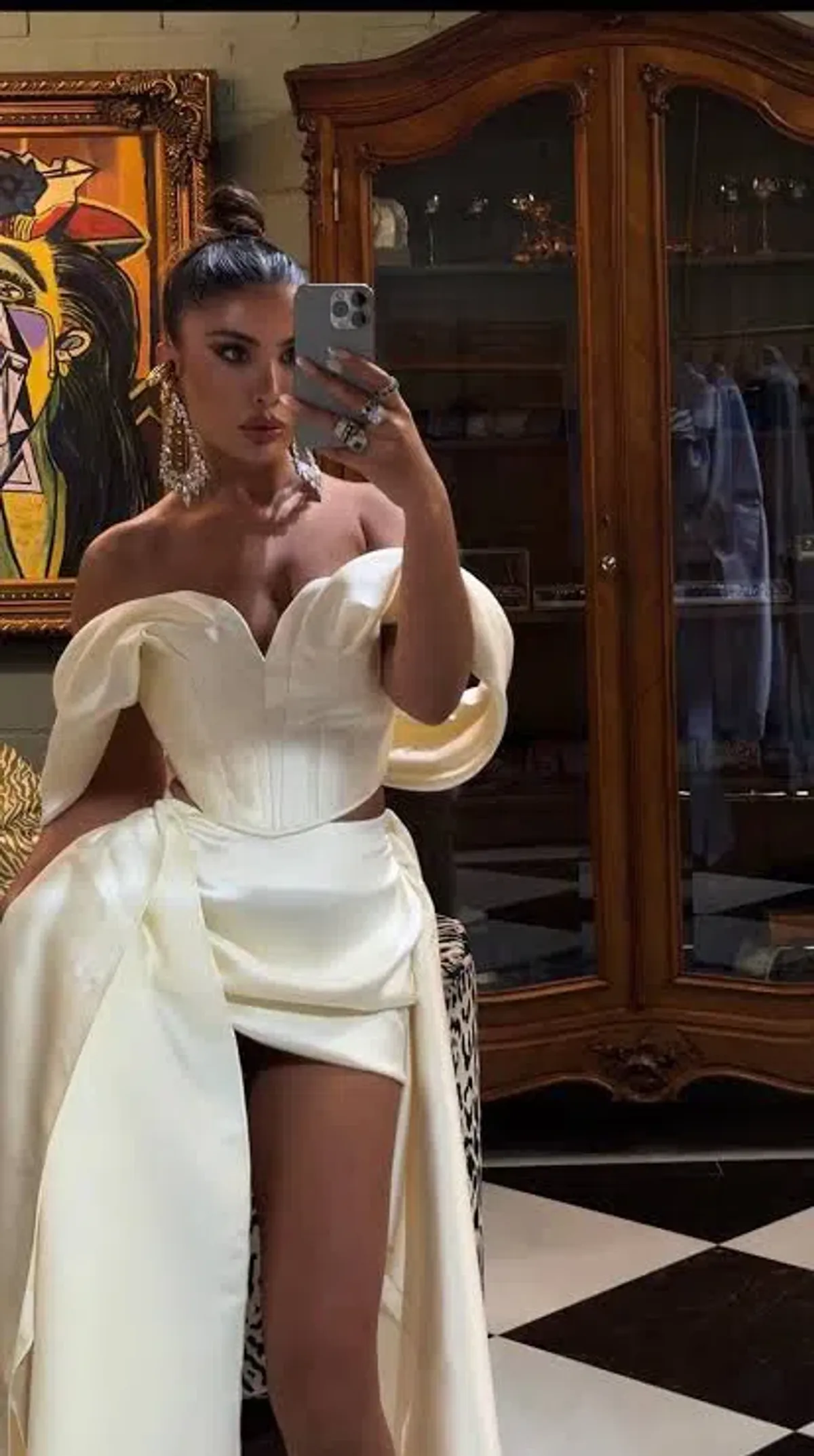 Khirzad Femme Nina Corset & Nina Tulum Mini Skirt Set Ivory White Size AU 8 for rent on The Volte - main image