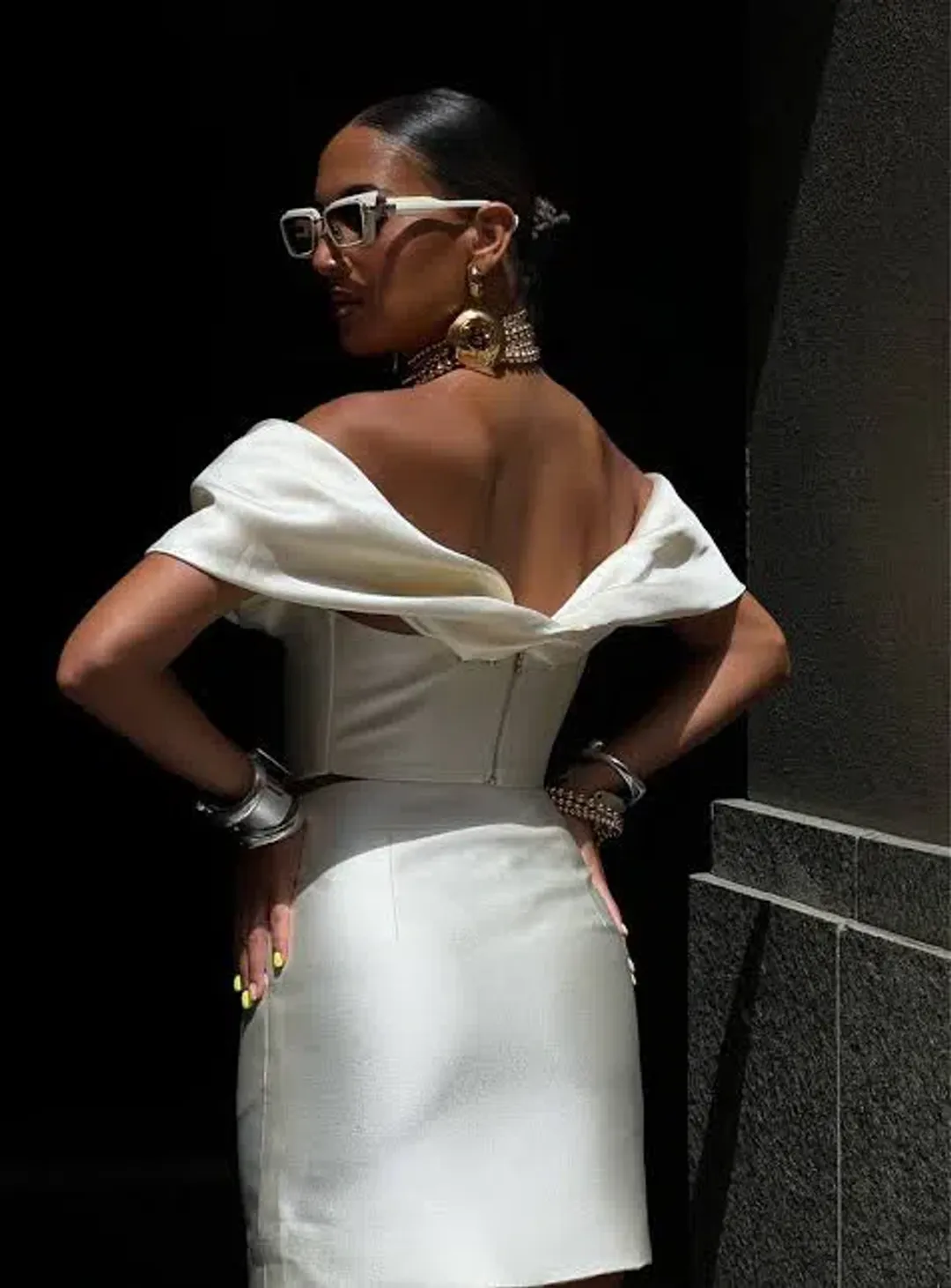 Khirzad Femme Nina Corset & Nina Tulum Mini Skirt Set Ivory White Size AU 8 for rent on The Volte - main image