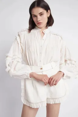 Aje Harvest Blouse White Size 8 for rent on The Volte - image 2