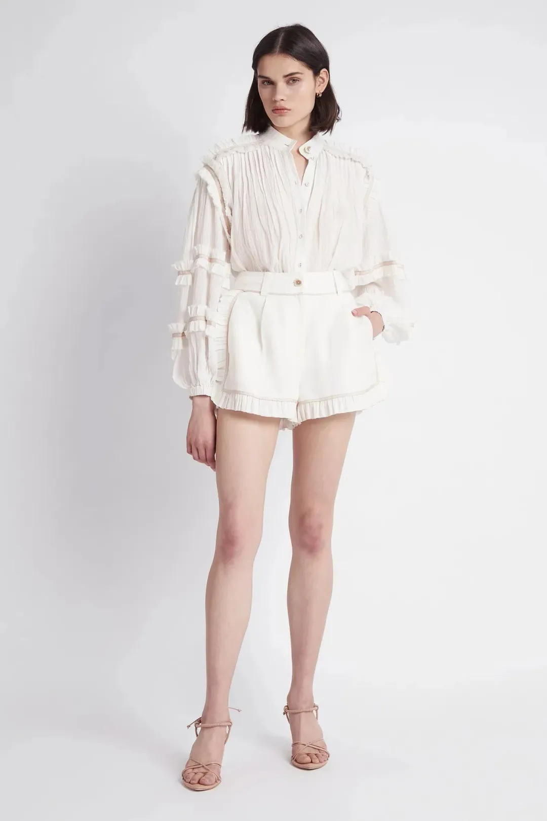 Aje Harvest Blouse White Size 8 for rent on The Volte - main image