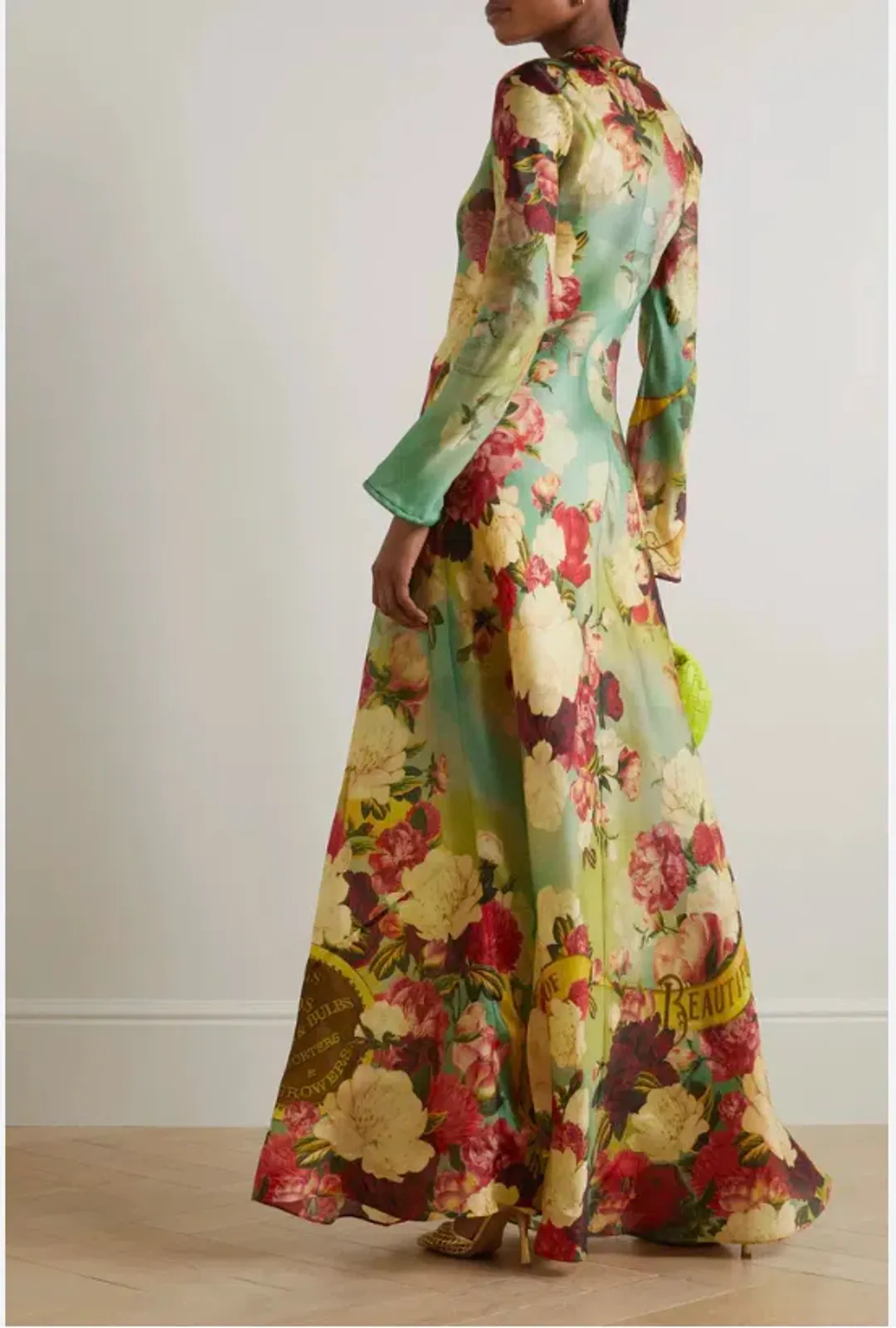 Zimmermann Wonderland Bias Silk Maxi Dress Peony Garden Floral Size 0P / AU 6 for rent on The Volte - main image