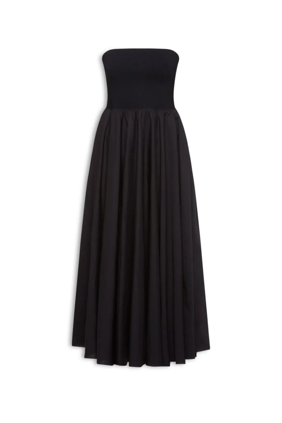Scanlan Theodore Crepe Knit Cotton Strapless Dress Black Size AU 8 for rent on The Volte - main image