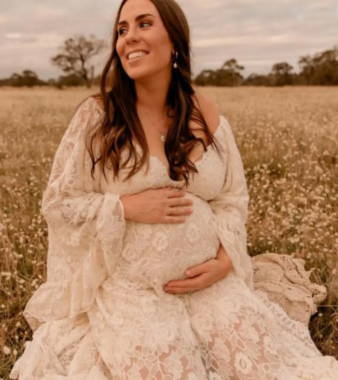 We Are Reclamation Much Love Gown Cream One Size for rent on The Volte - main image