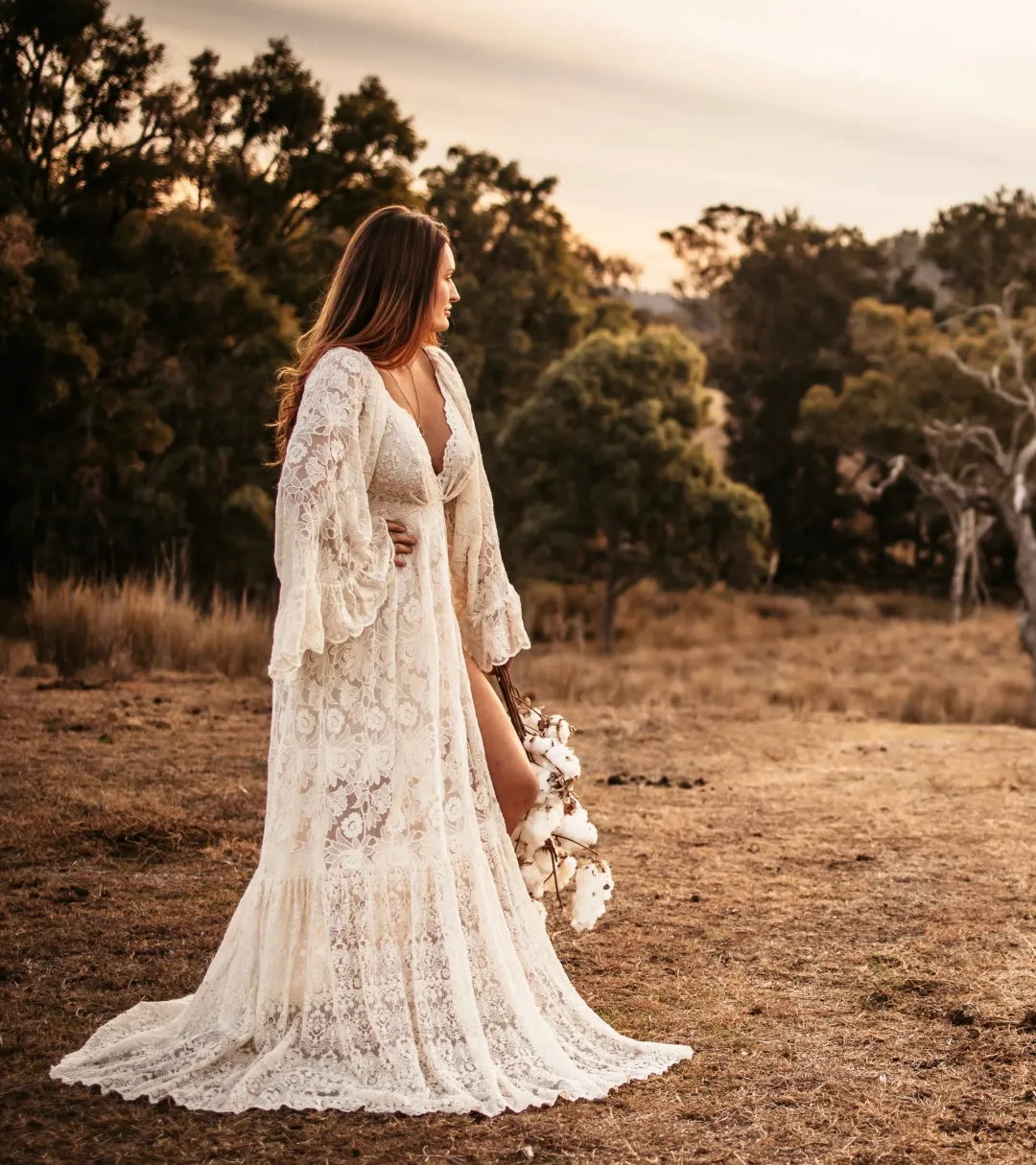 We Are Reclamation Much Love Gown Cream One Size for rent on The Volte - main image