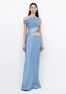 Bec & Bridge Whorl Asymmetrical Maxi Dress in Meridian Blue Size AU 12 for rent on The Volte - image 1