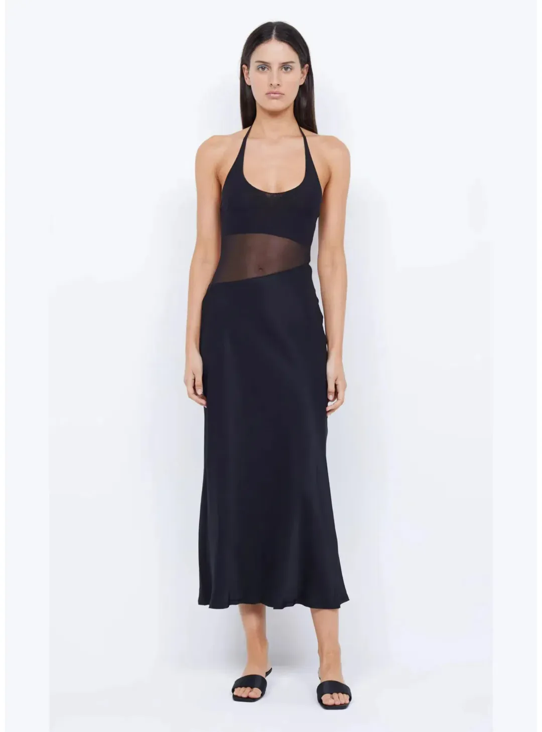 Bec & Bridge Marina Asym Maxi Dress Black Size AU 8  for rent on The Volte - main image