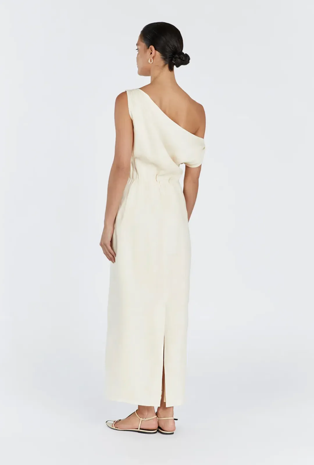 Dissh Cass Buttermilk Linen Midi Dress for rent on The Volte - main image