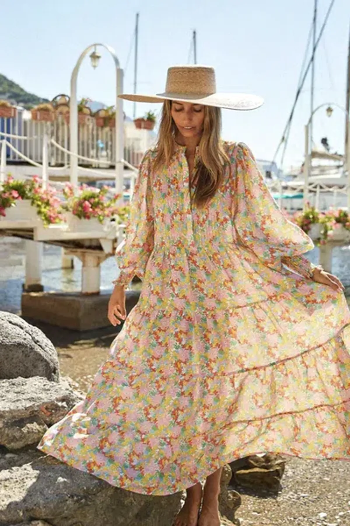 La Boheme Frida Maxi Dress Palermo Floral One Size for rent on The Volte - main image