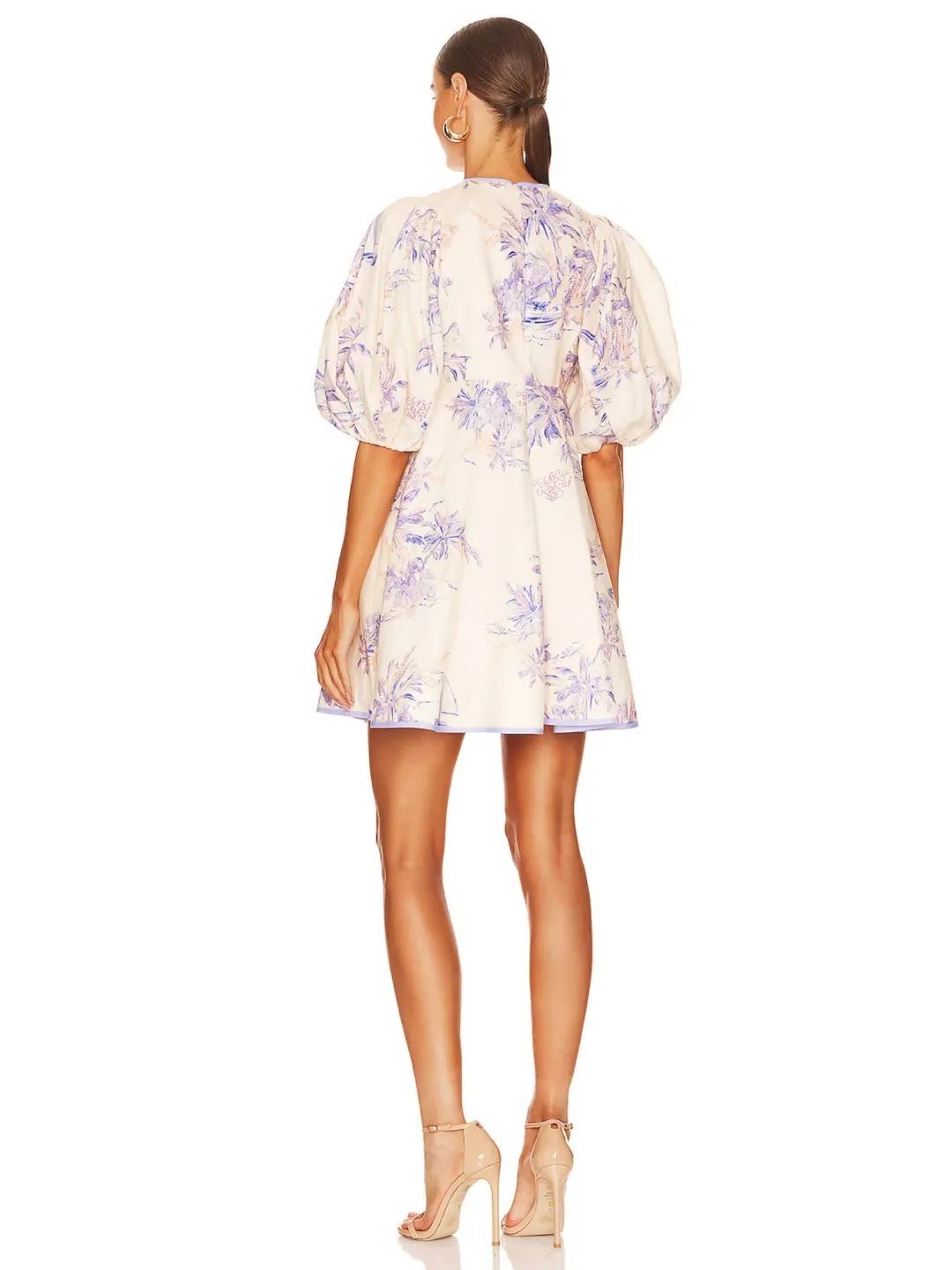 Zimmermann Linen Day Mini in Pearl Palm Size 3 / AU 14 for rent on The Volte - main image