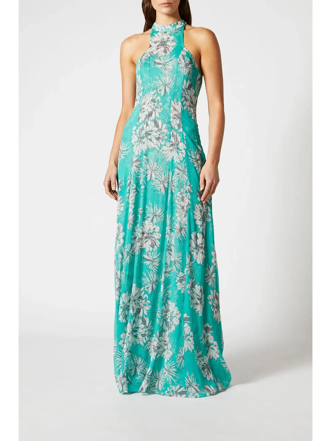 Scanlan Theodore Silk Georgette Floral Dress Spearmint Size AU 12 for rent on The Volte - main image