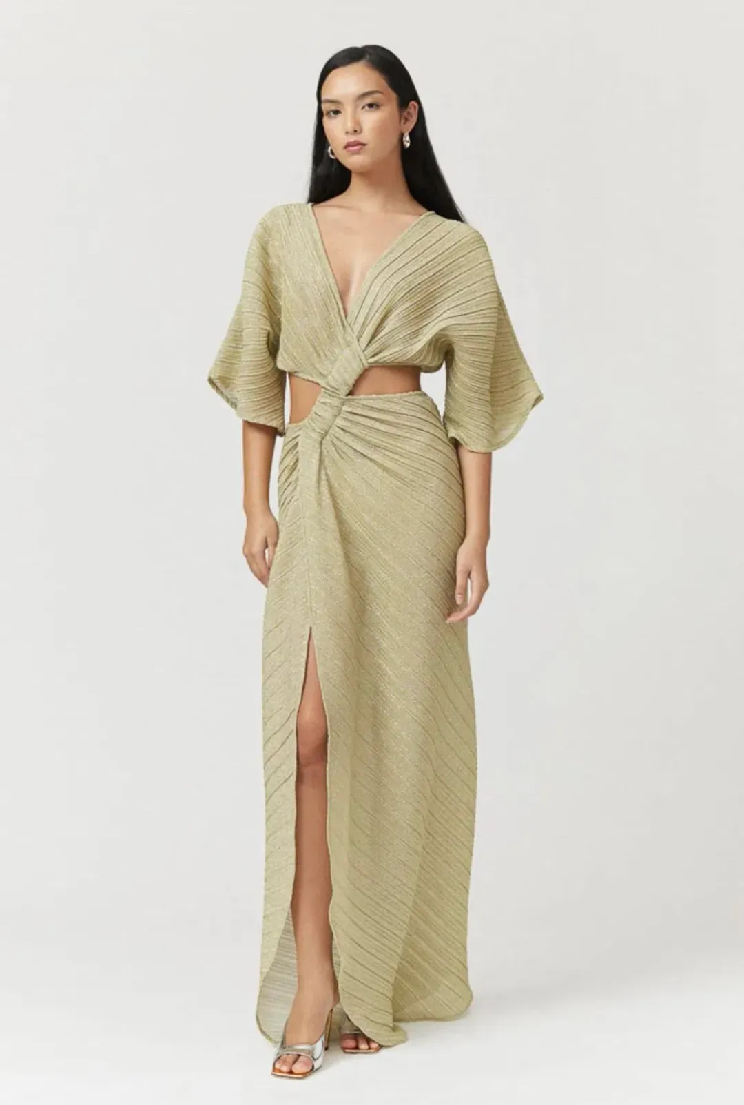 Suboo Stevie Cross Over Midi Dress Gold Size S / AU 8 for rent on The Volte - main image
