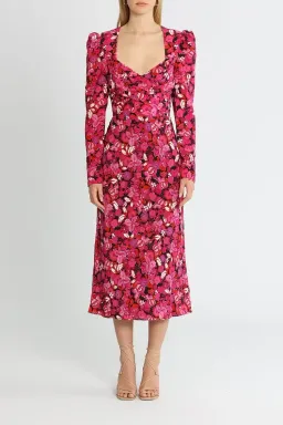 Rebecca Vallance Bramble Midi Dress Pink Floral Size 12 for rent on The Volte - image 1