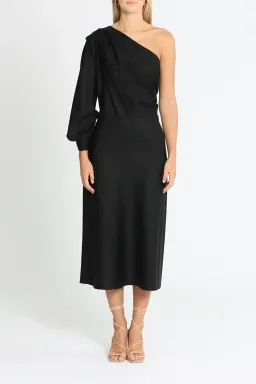 Arnsdorf Wendy Midi Dress in Black Size 12 for rent on The Volte - image 1