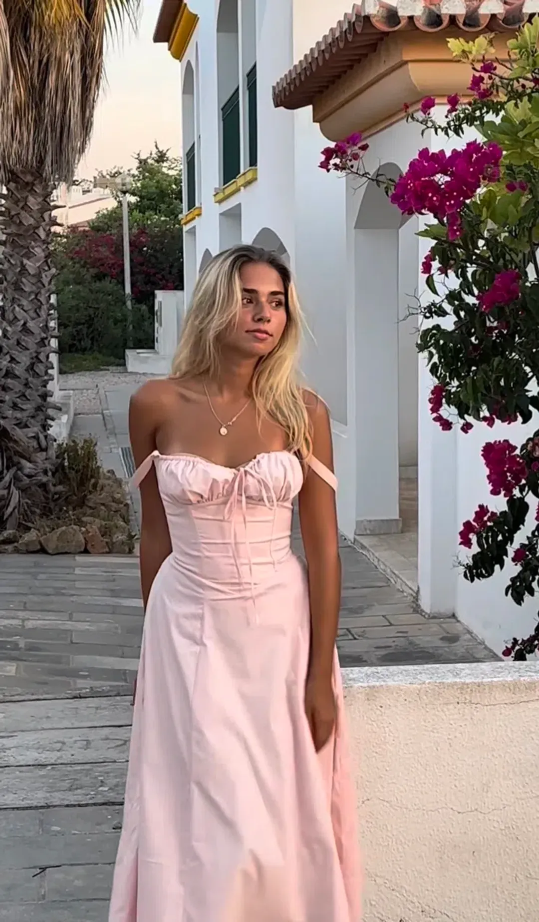 House of CB Carmen Bustier Sun Dress Baby Pink Size XS / AU 6-8 for rent on The Volte - main image