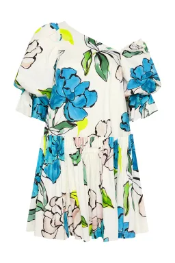 Aje Cy Off Shoulder Smock Mini Dress Cool Camelia Floral Print Size 10 for rent on The Volte - image 4