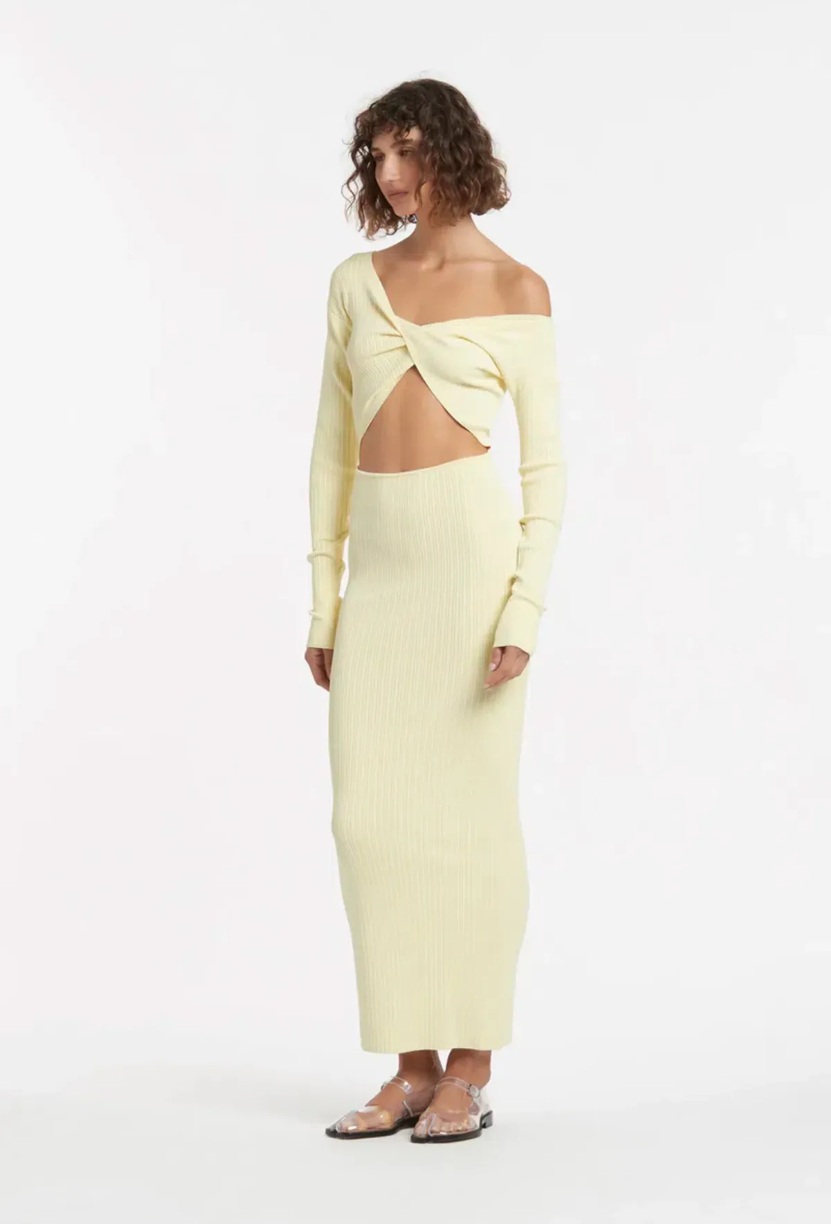 Sir The Label Kelvin Dress Lemon Yellow Size 3 /AU 12 for rent on The Volte - main image