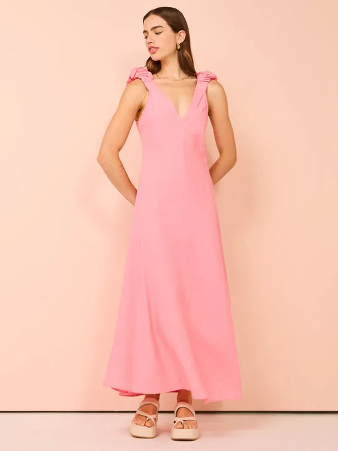 Kinney Paloma Dress In Coral Size L/Au 12  for rent on The Volte - main image