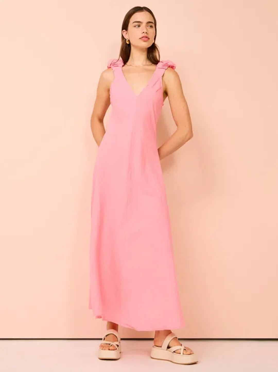 Kinney Paloma Dress In Coral Size L/Au 12  for rent on The Volte - main image