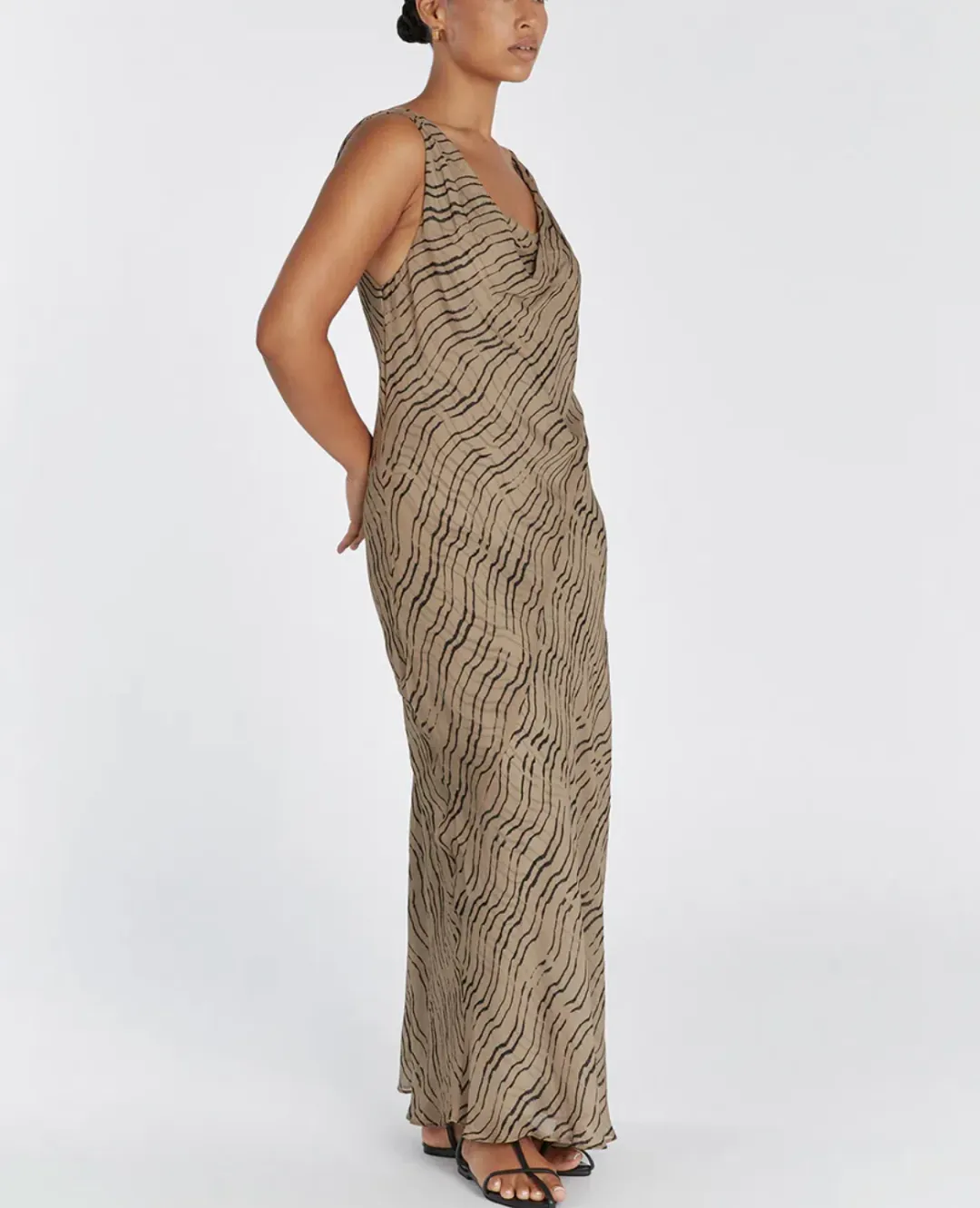 DISSH Clair Choc Cowl Neck Dress Print Size 12 for rent on The Volte - main image
