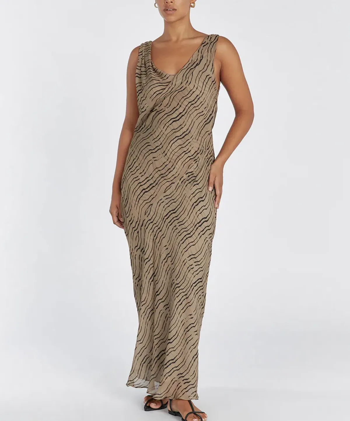 DISSH Clair Choc Cowl Neck Dress Print Size 12 for rent on The Volte - main image
