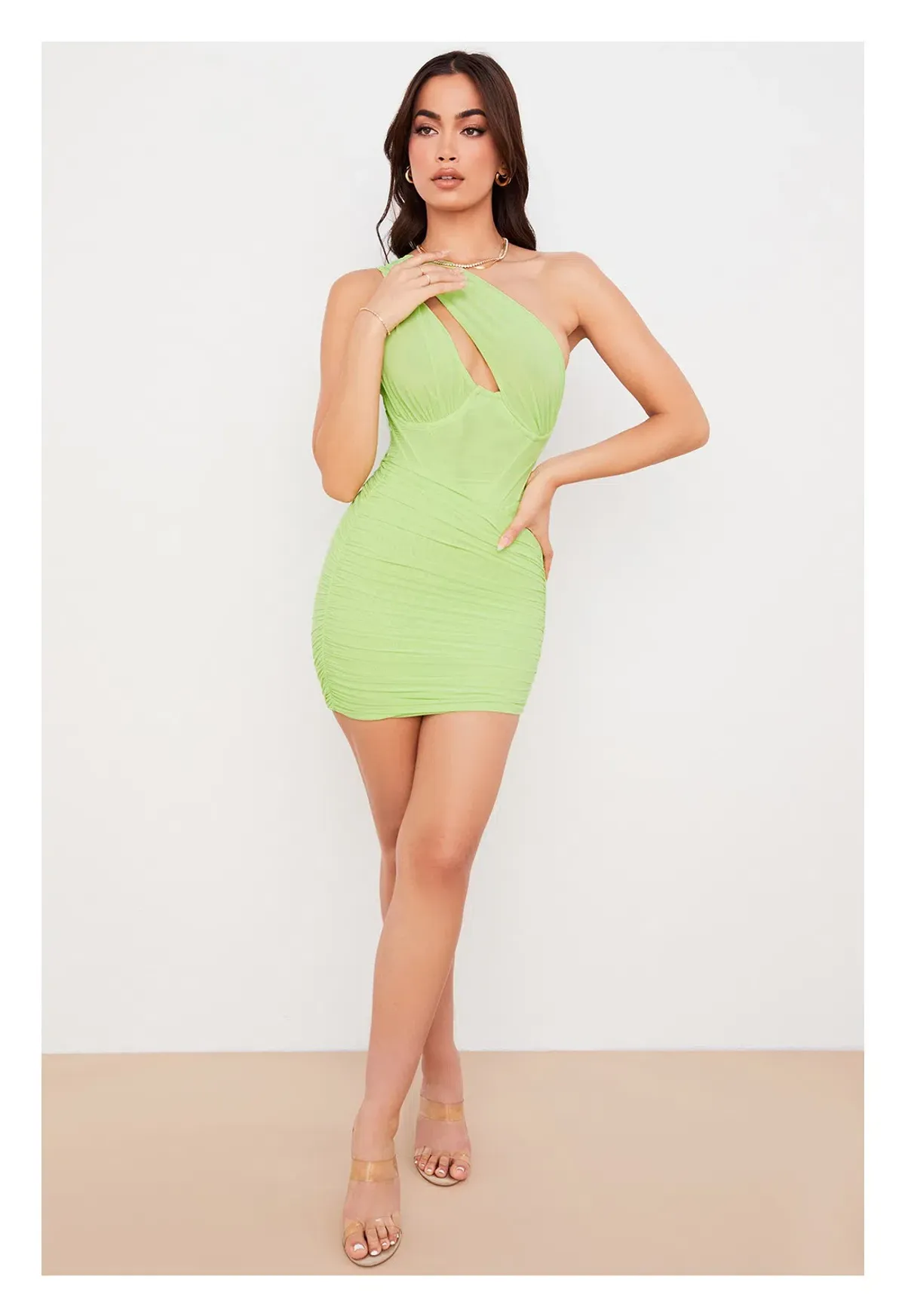 House of CB Clementine Dress Green Size 6 for rent on The Volte - main image
