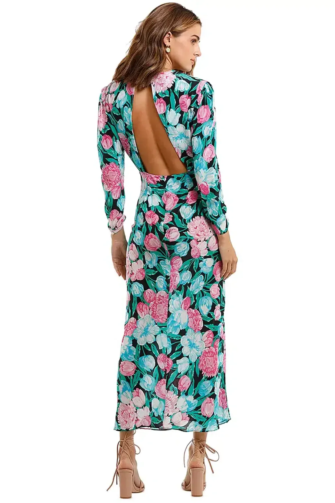 Rixo London Paloma Tulip Floral Maxi Dress Multi Floral Size 8 for rent on The Volte - main image
