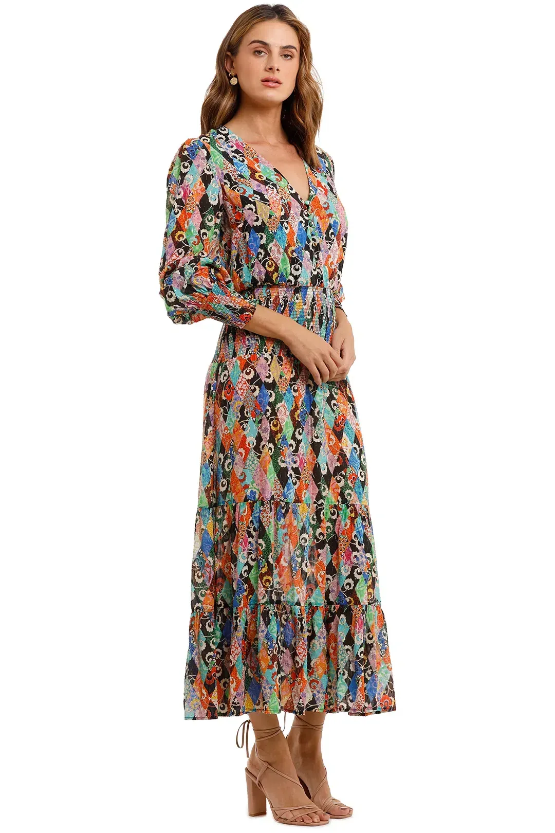 Rixo London Maya Maxi Dress Multi Floral Size 10 for rent on The Volte - main image