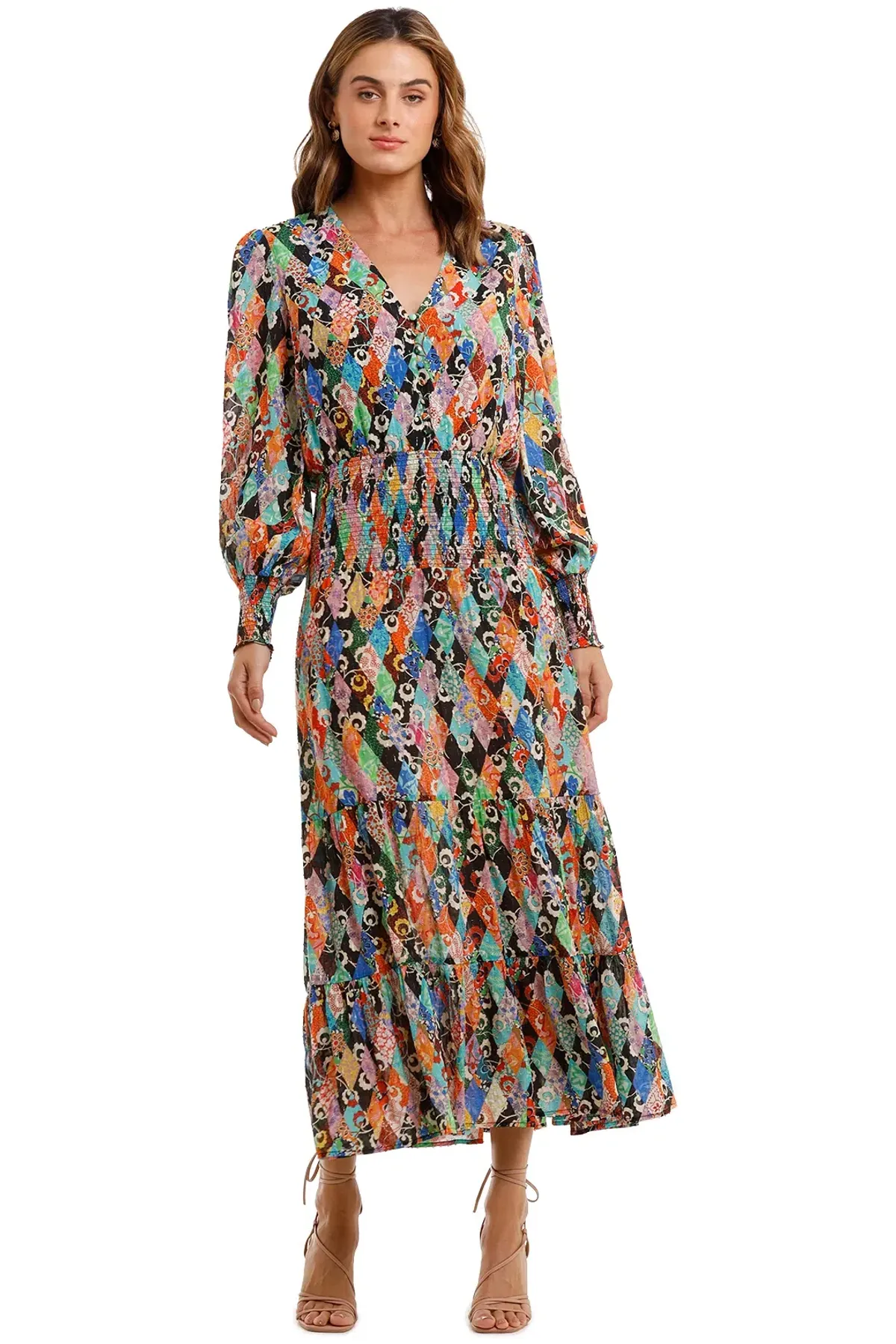 Rixo London Maya Maxi Dress Multi Floral Size 10 for rent on The Volte - main image