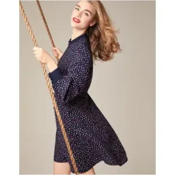 Kate Spade New York Lips Crepe Long Sleeve Mini Dress in Navy Blue Size 6 for rent on The Volte - image 2