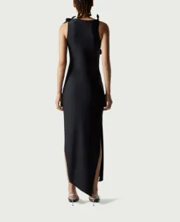 Coperni Asymmetric Flower Midi Dress Black (Size M/AU 6-8) for rent on The Volte - image 3