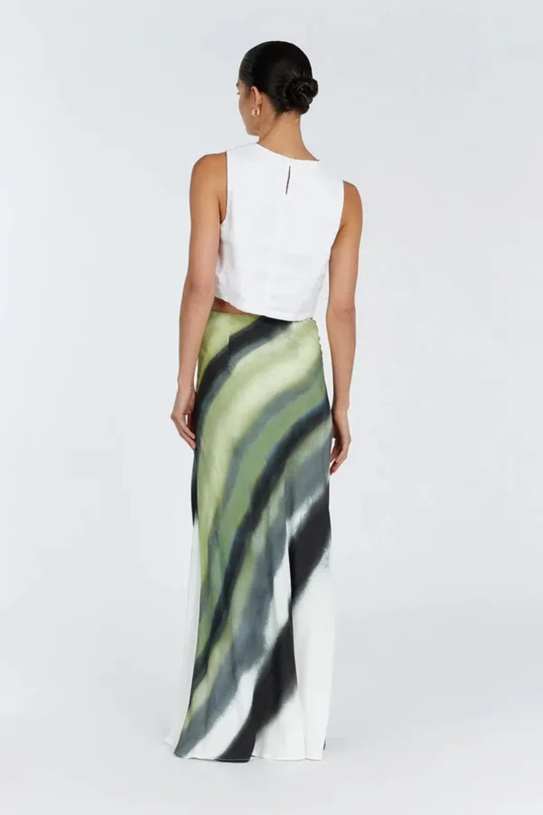 Dissh Athena Slip Maxi Skirt Green Multi Size XS for rent on The Volte - main image